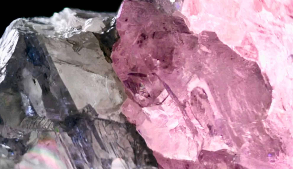 half pink half colorless diamond